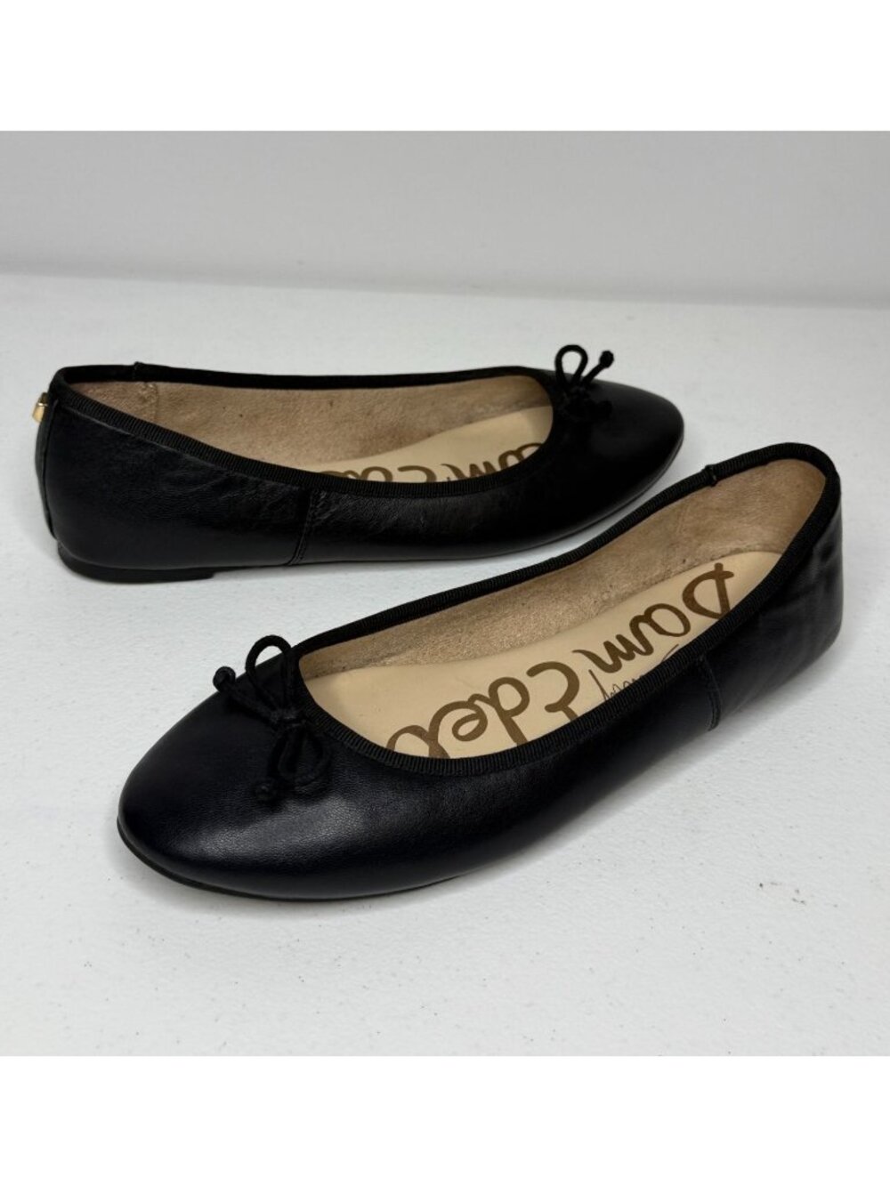 Sam Edelman Black Leather Bow Ballet Flats 6.5